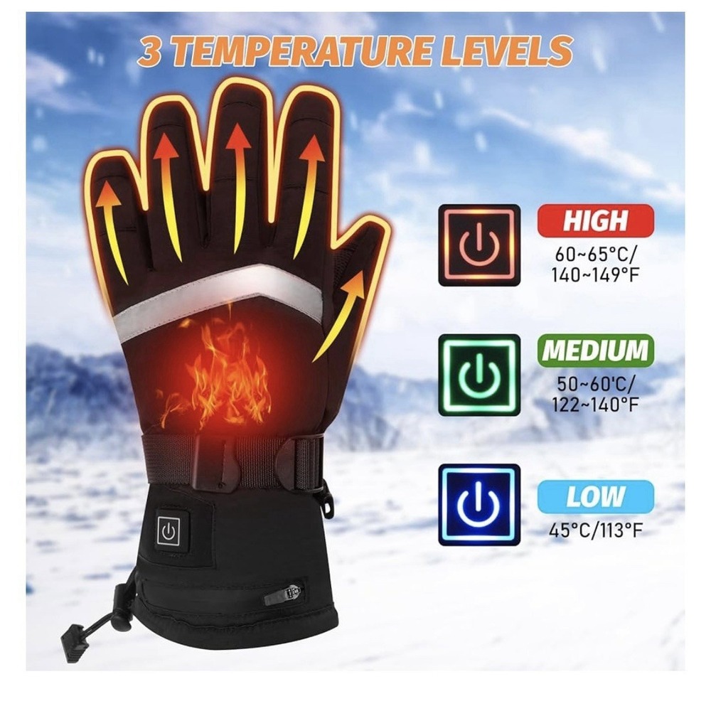Heated Motorcycle Gloves,‎ 5000mAh Rechargeable Heated Gloves for Men & Women.